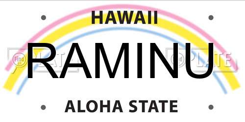 RAMINU Hawaii License Plate