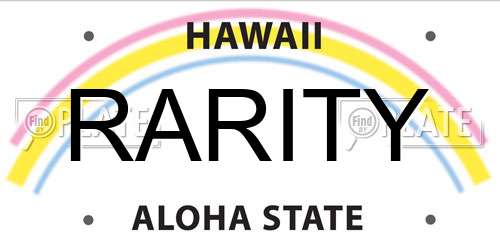 RARITY Hawaii License Plate