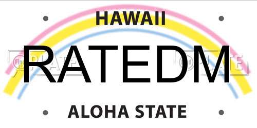 RATEDM Hawaii License Plate
