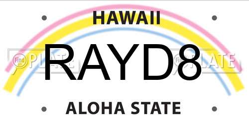 RAYD8 Hawaii License Plate