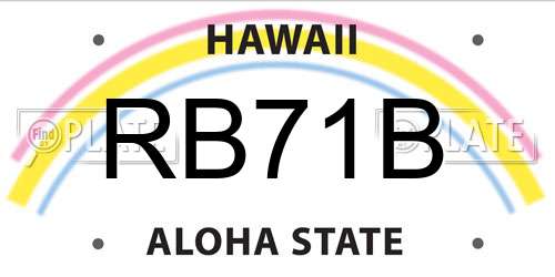 RB71B Hawaii License Plate