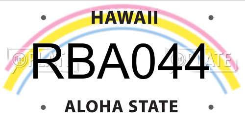 RBA044 Hawaii License Plate