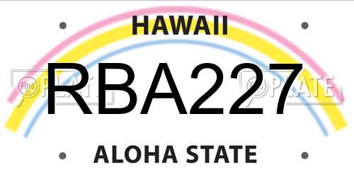 RBA227 Hawaii License Plate