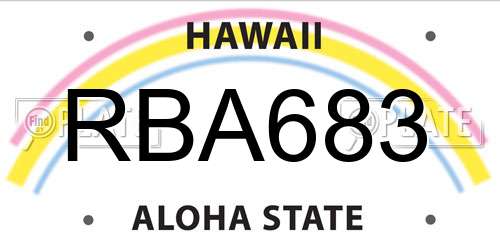RBA683 Hawaii License Plate