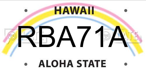 RBA71A Hawaii License Plate