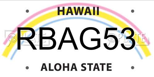 RBAG53 Hawaii License Plate