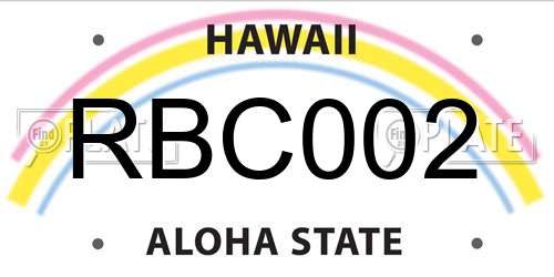 RBC002 Hawaii License Plate