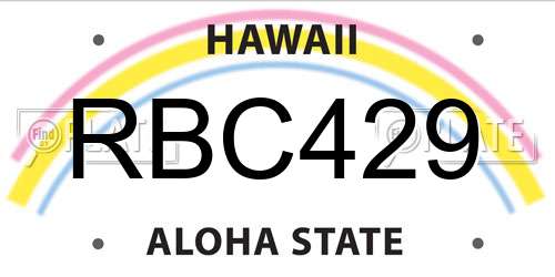 RBC429 Hawaii License Plate