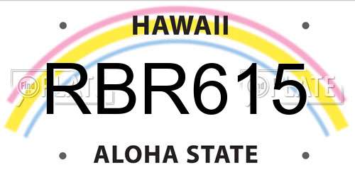 RBR615 Hawaii License Plate