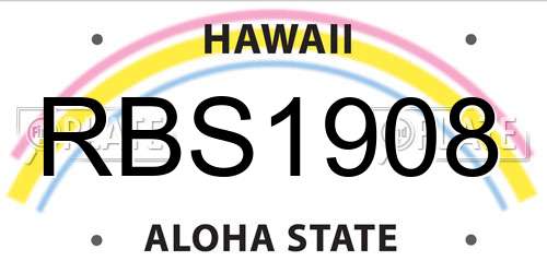 RBS1908 Hawaii License Plate