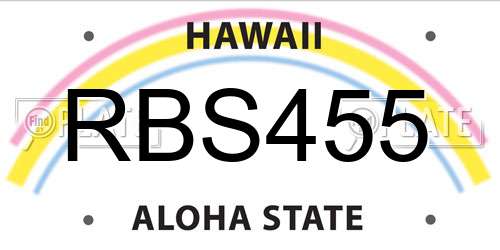 RBS455 Hawaii License Plate