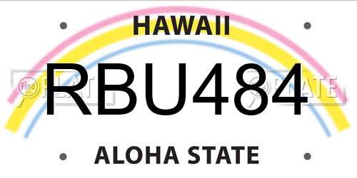 RBU484 Hawaii License Plate