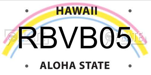RBVB05 Hawaii License Plate