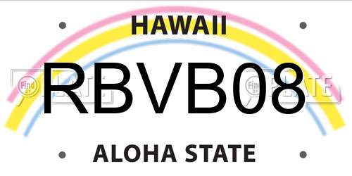 RBVB08 Hawaii License Plate