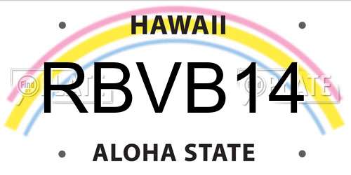 RBVB14 Hawaii License Plate