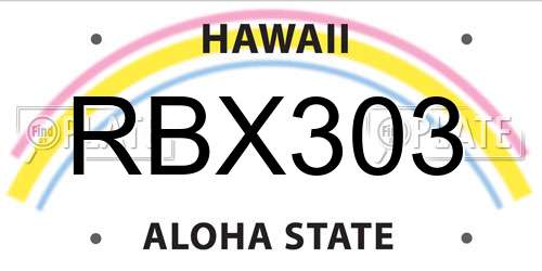 RBX303 Hawaii License Plate