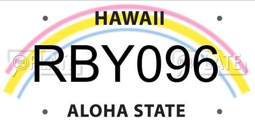 RBY096 Hawaii License Plate