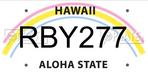 RBY277 Hawaii License Plate