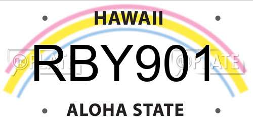 RBY901 Hawaii License Plate