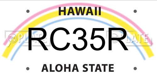 RC35R Hawaii License Plate