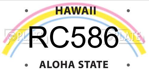 RC586 Hawaii License Plate