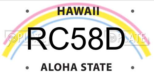 RC58D Hawaii License Plate