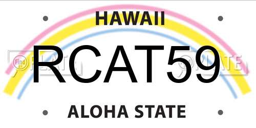 RCAT59 Hawaii License Plate