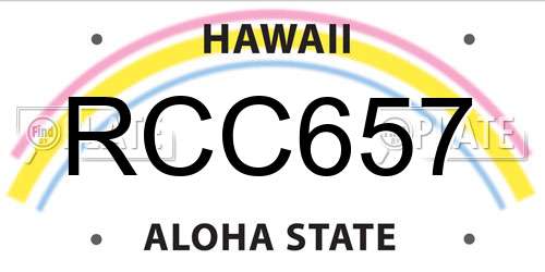 RCC657 Hawaii License Plate