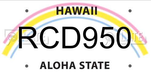 RCD950 Hawaii License Plate