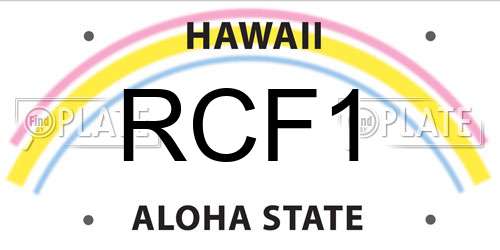 RCF1 Hawaii License Plate