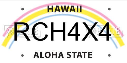 RCH4X4 Hawaii License Plate