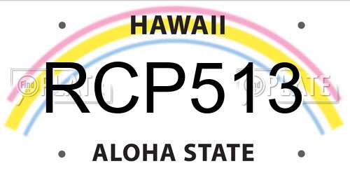 RCP513 Hawaii License Plate