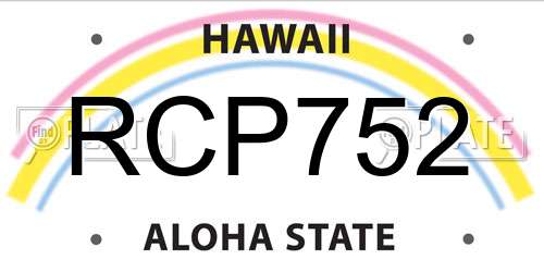 RCP752 Hawaii License Plate