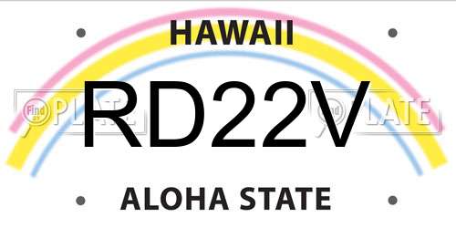 RD22V Hawaii License Plate