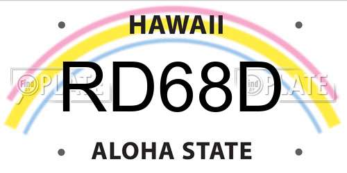 RD68D Hawaii License Plate