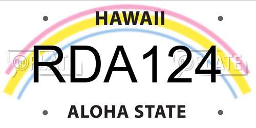 RDA124 Hawaii License Plate