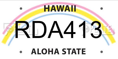 RDA413 Hawaii License Plate