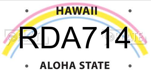 RDA714 Hawaii License Plate