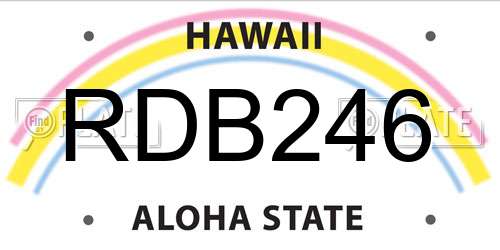 RDB246 Hawaii License Plate