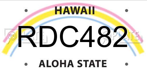 RDC482 Hawaii License Plate