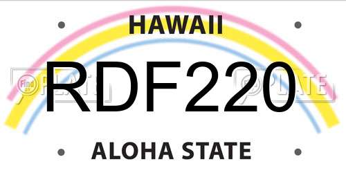 RDF220 Hawaii License Plate