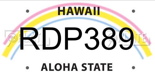 RDP389 Hawaii License Plate