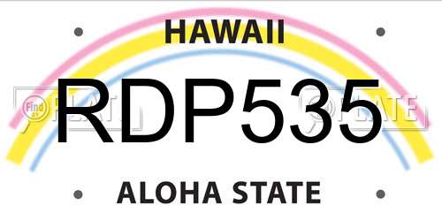 RDP535 Hawaii License Plate