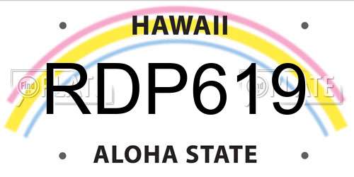 RDP619 Hawaii License Plate