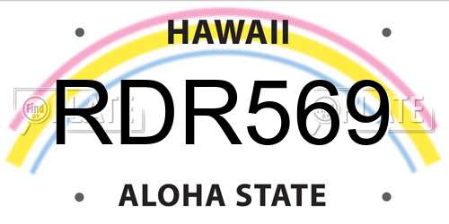 RDR569 Hawaii License Plate