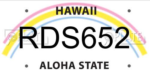 RDS652 Hawaii License Plate