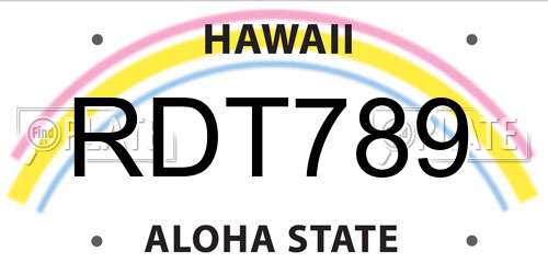 RDT789 Hawaii License Plate