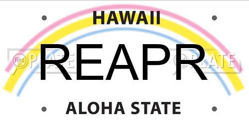 REAPR Hawaii License Plate