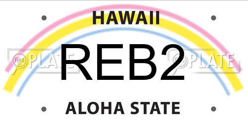 REB2 Hawaii License Plate