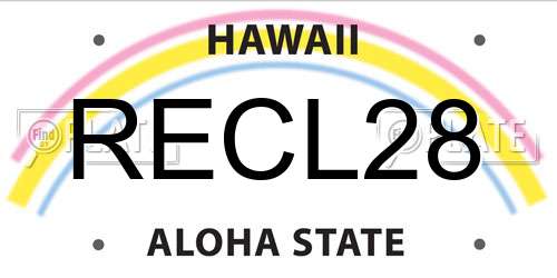 RECL28 Hawaii License Plate